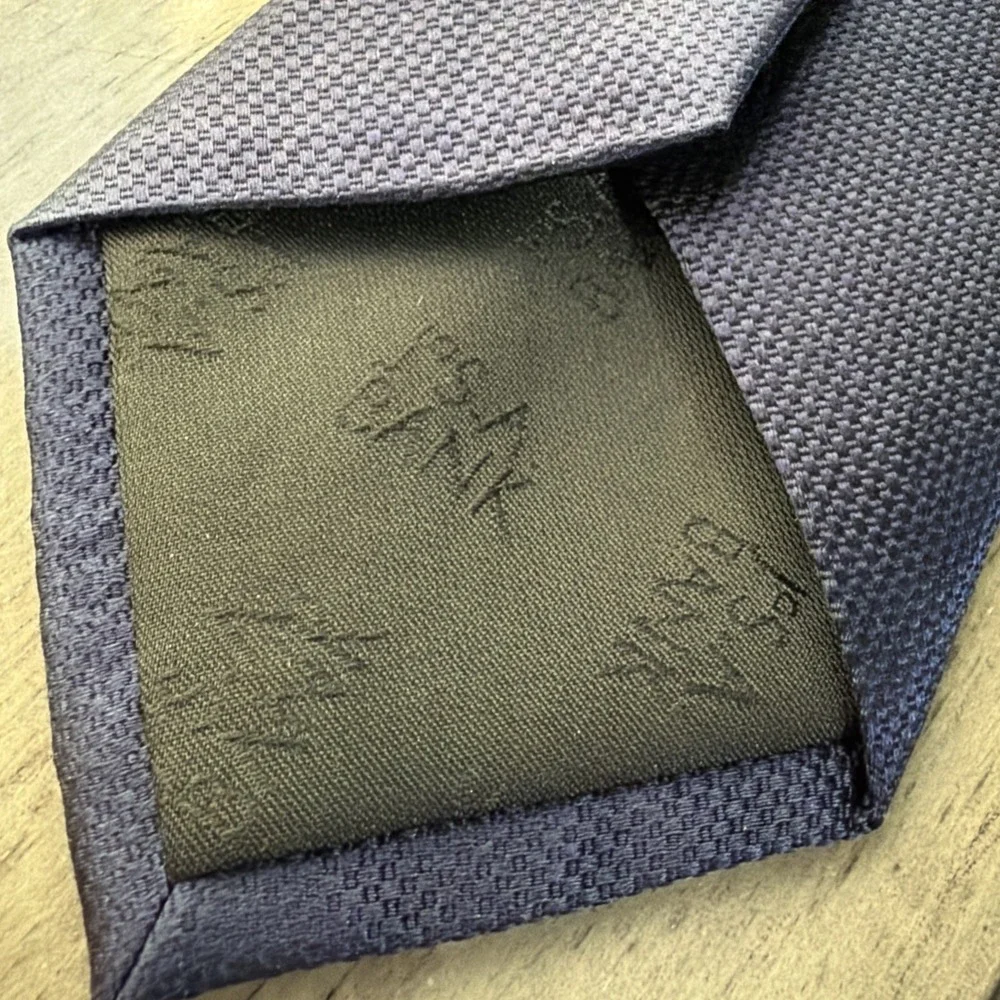 JOS. A. BANK Traveler‎ Collection Tie Micro Basket Weave Blue 100% Silk NWT
